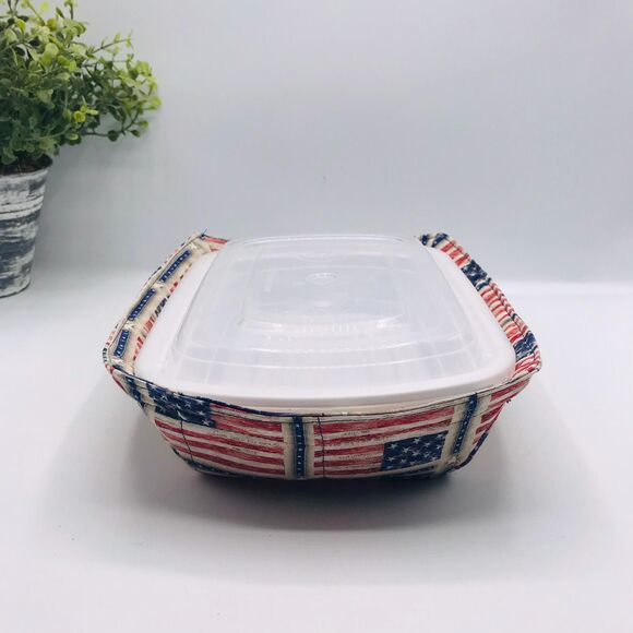 NEW! Microwave Takeout Container Cozy!  Cozy For Takeout Americana Print - Picture 4 of 7